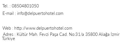 Del Puerto Hotel Aliaa telefon numaralar, faks, e-mail, posta adresi ve iletiim bilgileri
